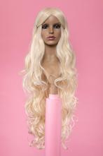 Pruik Angelica Lang Blond Krullen Cosplay Carnaval, Nieuw, Ophalen of Verzenden, Pruik of Haarverlenging