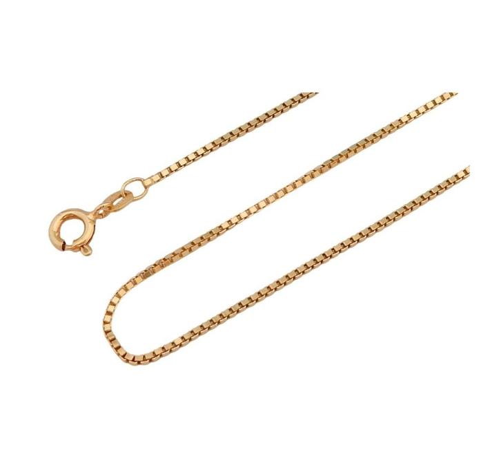 14 karaat Gouden Venetiaanse Ketting Venetiaanschakel 45cm, Sieraden, Tassen en Uiterlijk, Kettingen, Nieuw, Goud, Goud, Verzenden