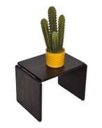 Vintage Italiaanse bijzettafel van geëboniseerd hout 70's, Minder dan 55 cm, Gebruikt, Vintage, Rechthoekig