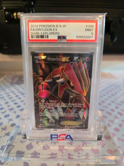 2012 Pokemon B&W FA/Groudon EX #106 Dark Explorers PSA 9, Hobby en Vrije tijd, Verzamelkaartspellen | Pokémon, Zo goed als nieuw