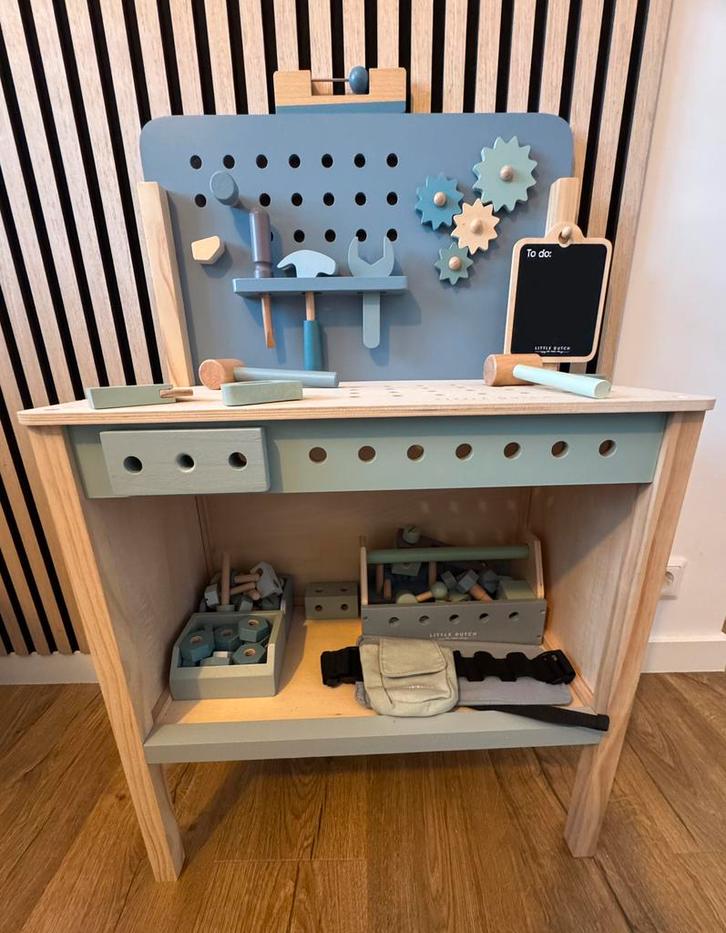 Little Dutch werkbank met toebehoren, Kinderen en Baby's, Speelgoed | Houten speelgoed, Zo goed als nieuw, Ophalen