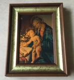 Reproductie art op koperfolie Madonna en kind ingelijst, Antiek en Kunst, Antiek | Religie, Verzenden