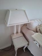 Brocant witte houten lamp, Ophalen of Verzenden, Gebruikt