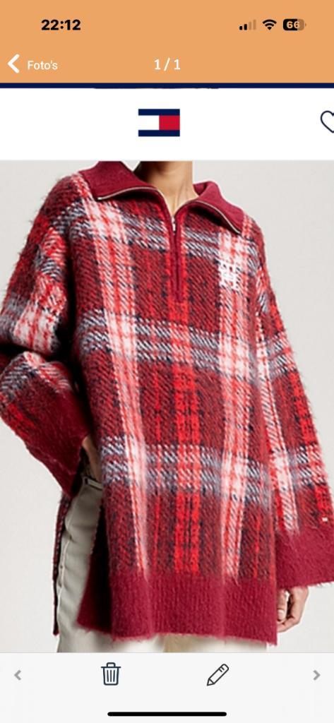 TOMMY HILFIGER warme trui mt L/XL zgan, Kleding | Dames, Truien en Vesten, Zo goed als nieuw, Maat 42/44 (L), Rood, Ophalen of Verzenden