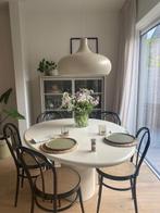 Gebroken witte ovale mortexlook eettafel, Huis en Inrichting, Tafels | Eettafels, Ophalen, Overige materialen, Scandinavisch / Japandi