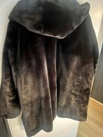 Fluffy nep bont jas grote maat, Verzenden, Zo goed als nieuw, Maat 46/48 (XL) of groter, Zwart