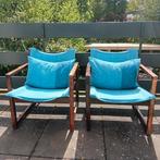 Ikea vintage lounche 2x stoelen Tord Björkland ryd, Huis en Inrichting, Stoelen, Twee, Zo goed als nieuw, Hout, Zwart