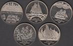 Nederland set penningen (5) Sail Amsterdam 1995 2 ECU UNC, Postzegels en Munten, Ophalen of Verzenden, Overige materialen, Nederland