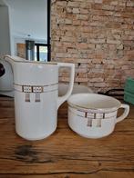 Leiden Emaille Kan en Waskom - Vintage Set, Antiek en Kunst, Ophalen of Verzenden