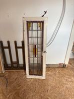 Origineel glas-in-lood raam met kleuren | antiek | in kozijn, Doe-het-zelf en Verbouw, Glas en Ramen, Ophalen, Gebruikt, Minder dan 80 cm