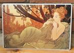 ALPHONSE MUCHA Kunst - Jugendstil Metalen Wandbord Poster, Huis en Inrichting, Verzenden, Nieuw
