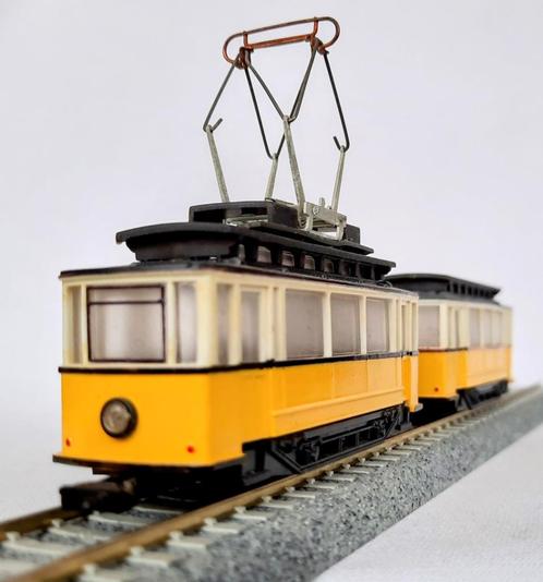HO GOG tram 2-asser met bijwagen, Hobby en Vrije tijd, Modeltreinen | H0, Zo goed als nieuw, Locomotief, Gelijkstroom, Analoog