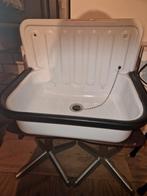 Emaille wasbak met stop, Doe-het-zelf en Verbouw, Sanitair, Ophalen, Wastafel