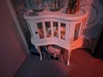 Antiek Theekastje Wit Geslepen Glas, Huis en Inrichting, Kasten | Dressoirs, Glas, 50 tot 100 cm, 25 tot 50 cm, Antiek