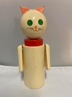 Vintage Houten Kat Spaarpot uit Slowakije, Antiek en Kunst, Ophalen of Verzenden