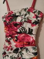 Galajurk / cocktail jurk met roze bloemen - 'Omai', Kleding | Dames, Gelegenheidskleding, Maat 38/40 (M), Galajurk, Omai, Ophalen of Verzenden