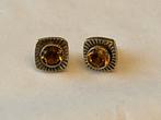 Gouden oorbellen Citrien, Verzenden, Zo goed als nieuw, Met edelsteen, Knopjes of Stekers