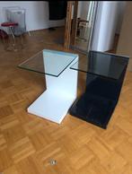 Bijzettafeltje Kunststof/Glas - Stabiel!, Ophalen, Minder dan 45 cm, Gebruikt, Rechthoekig