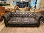 Gave Chesterfield 3 Zits bank Vintage look Zwart Lifestyle, Ophalen of Verzenden