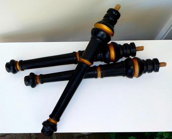 3 Antiek Houten Pootjes Poten Tafelpoten voor Kruk Tafel ed, Antiek en Kunst, Antiek | Overige Antiek, Ophalen of Verzenden