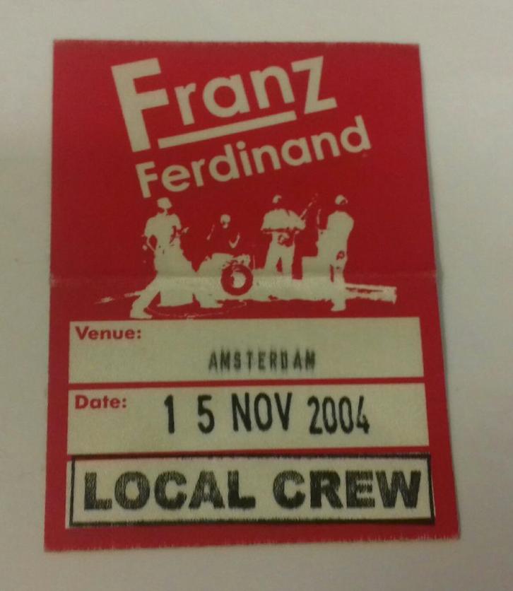 Franz Ferdinand BACKSTAGE PASS Amsterdam 2004 - origineel !, Verzamelen, Muziek, Artiesten en Beroemdheden, Gebruikt, Foto of Kaart