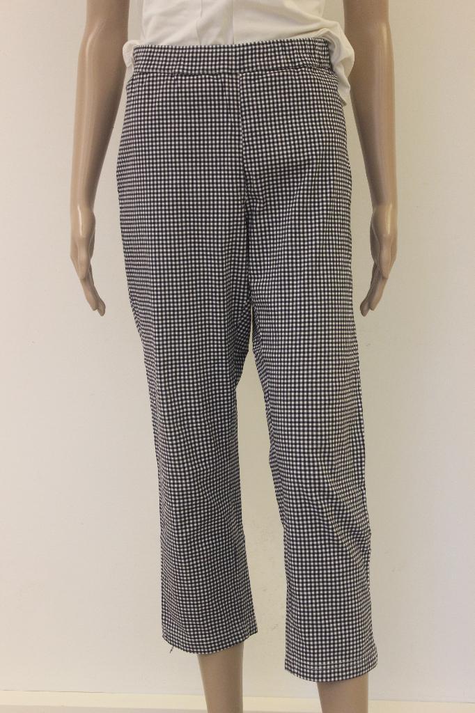 Ulla Popken zwart/witte geblokte broek maat 44, Kleding | Dames, Broeken en Pantalons, Zo goed als nieuw, Maat 42/44 (L), Zwart