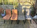 Eetkamer stoelen (4) De Bommel, Ophalen, Gebruikt, Bruin, Metaal