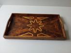 Brocante Dienblad. Mozaïek tropische(wortel) houtsoorten., Huis en Inrichting, Ophalen of Verzenden, Zo goed als nieuw, Rechthoekig