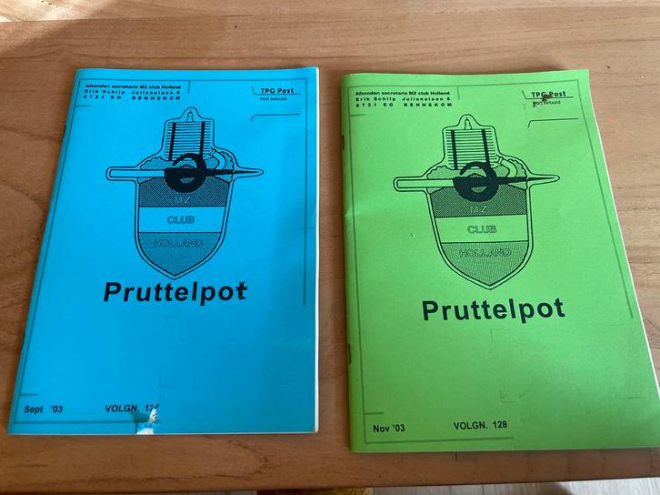 MZ Onderdelen Catalogus & Pruttelpot Clubblad, Fietsen en Brommers, Brommeronderdelen | Algemeen, Gebruikt, Overige typen, Ophalen of Verzenden