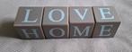 Houten blokken LOVE/HOME, Ophalen of Verzenden, Gebruikt