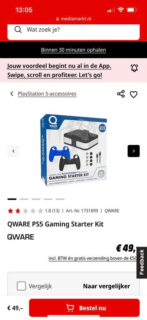 Qware gaming ps5 starter kit, Spelcomputers en Games, Spelcomputers | Sony PlayStation Consoles | Accessoires, Zo goed als nieuw
