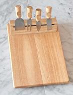 Houten Kaasplank ook charcuterie snacks met Serveer bestek, Antiek en Kunst, Ophalen of Verzenden