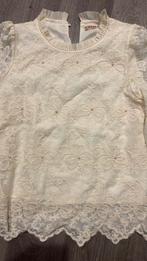 Wit kanten top met pareltjes, Wit, Ophalen of Verzenden, Zo goed als nieuw, Maat 36 (S)