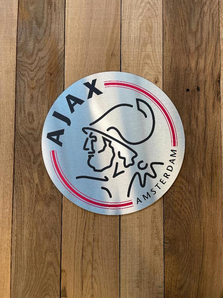 Reclamebord Ajax logo modern strak 40x40cm aluminium, Verzamelen, Merken en Reclamevoorwerpen, Nieuw, Reclamebord, Ophalen of Verzenden