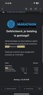 Marathon Eindhoven, Tickets en Kaartjes, Eén persoon, September