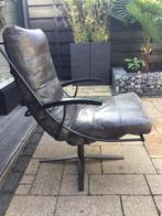 Lederen fauteuils, Huis en Inrichting, Fauteuils, Ophalen, Minder dan 75 cm, Zo goed als nieuw, Metaal