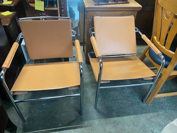 2 design fateuils., Huis en Inrichting, Fauteuils, Zo goed als nieuw, Metaal, 50 tot 75 cm, Minder dan 75 cm, Ophalen