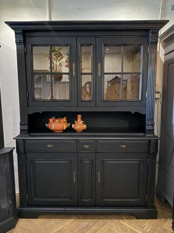 Grote vintage buffetkast, servieskast buffet kast zwart VdlM beschikbaar voor biedingen