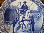 Delfts blauw: bord met afbeelding, Ophalen of Verzenden