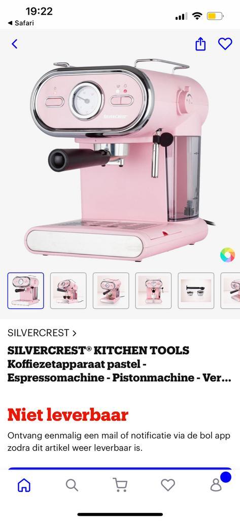 Silvercrest espresso machine licht roze, Witgoed en Apparatuur, Koffiezetapparaten, Nieuw, Gemalen koffie, Espresso apparaat, Ophalen