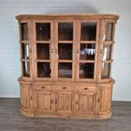 24973 Vitrine Boekenkast Teak 2,40 m, Ophalen, 200 cm of meer, Teakhout, Nieuw