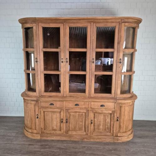 24973 Vitrine Boekenkast Teak 2,40 m, Huis en Inrichting, Kasten | Boekenkasten, Nieuw, 200 cm of meer, 200 cm of meer, 25 tot 50 cm