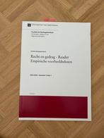 Recht en gedrag - Reader Empirische voorbeeldteksten, Ophalen of Verzenden, Alpha, Zo goed als nieuw, WO