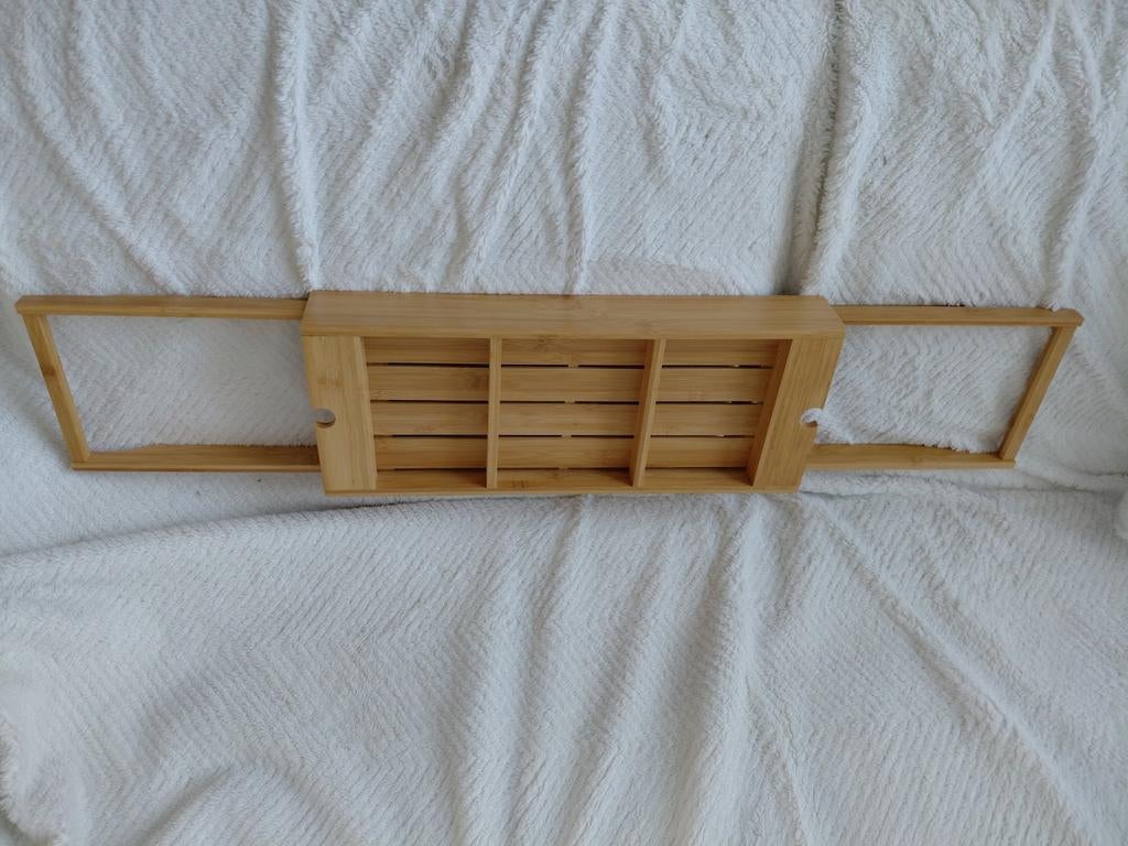Relaxdays Badrekje Uitschuifbaar Bamboe - 69-103 cm, Ophalen of Verzenden, Gebruikt, Bruin, Overige typen