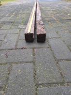 10 Knetterhard hardhouten palen 6 x 6 cm en +/- 300 cm lang, Tuin en Terras, Palen, Balken en Planken, Ophalen, 250 cm of meer