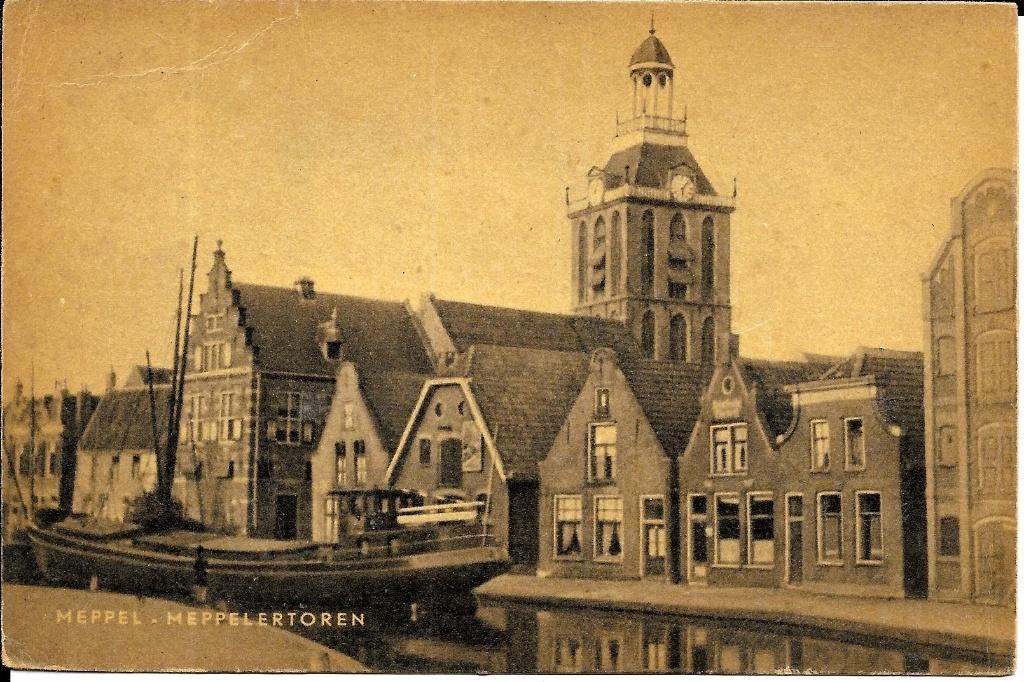 Ansichtkaart	Meppel	Meppelertoren, Verzenden, 1940 tot 1960, Ongelopen, Drenthe