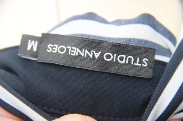 Jurk donkerblauw/ licht blauw Studio Anneloes mt M travel Va, Maat 38/40 (M), Studio Anneloes, Zo goed als nieuw, Knielengte