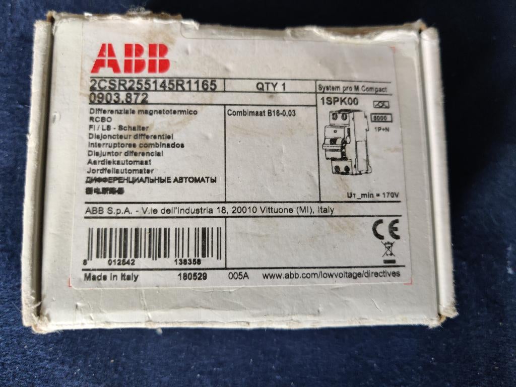 ABB Aardlekautomaat DS201 B16 30mA 2CSR255145R1165, Hobby en Vrije tijd, Elektronica-componenten, Ophalen of Verzenden, Nieuw