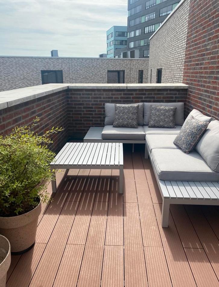 Lounge met kussens, Tuin en Terras, Tuinsets en Loungesets, Zo goed als nieuw, Ophalen of Verzenden