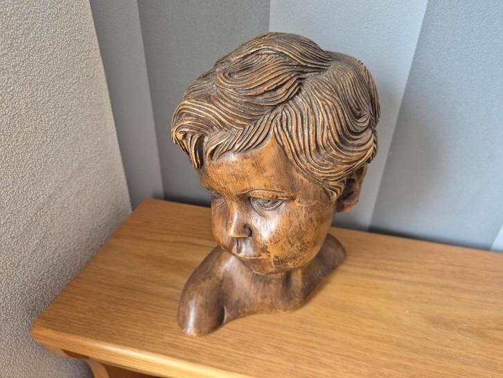 Buste kinderhoofdje van Anton Perree, Antiek en Kunst, Kunst | Beelden en Houtsnijwerken, Buste, Composieten, Man, 20 - 50 cm